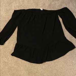 Black off the shoulder blouse